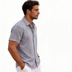 Men's Short Sleeve Button Up Linen Shirt