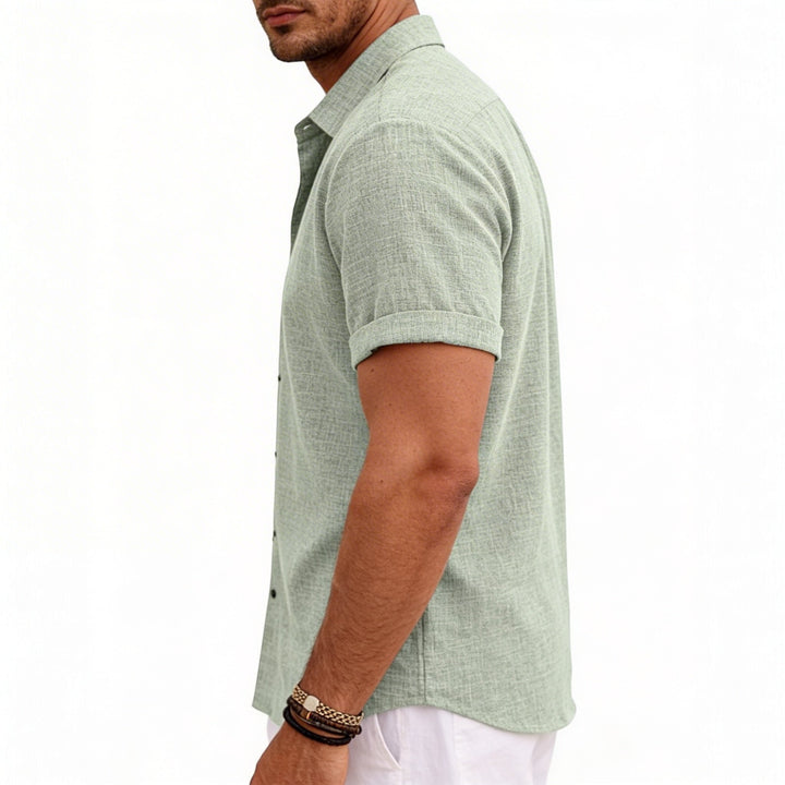 Men's Short Sleeve Button Up Linen Shirt