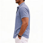 Men's Short Sleeve Button Up Linen Shirt