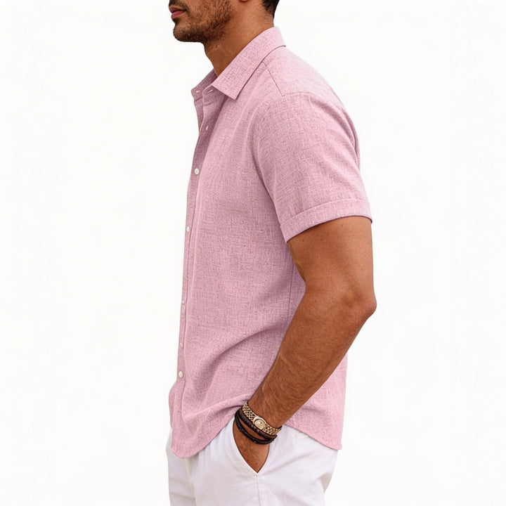 Men's Short Sleeve Button Up Linen Shirt