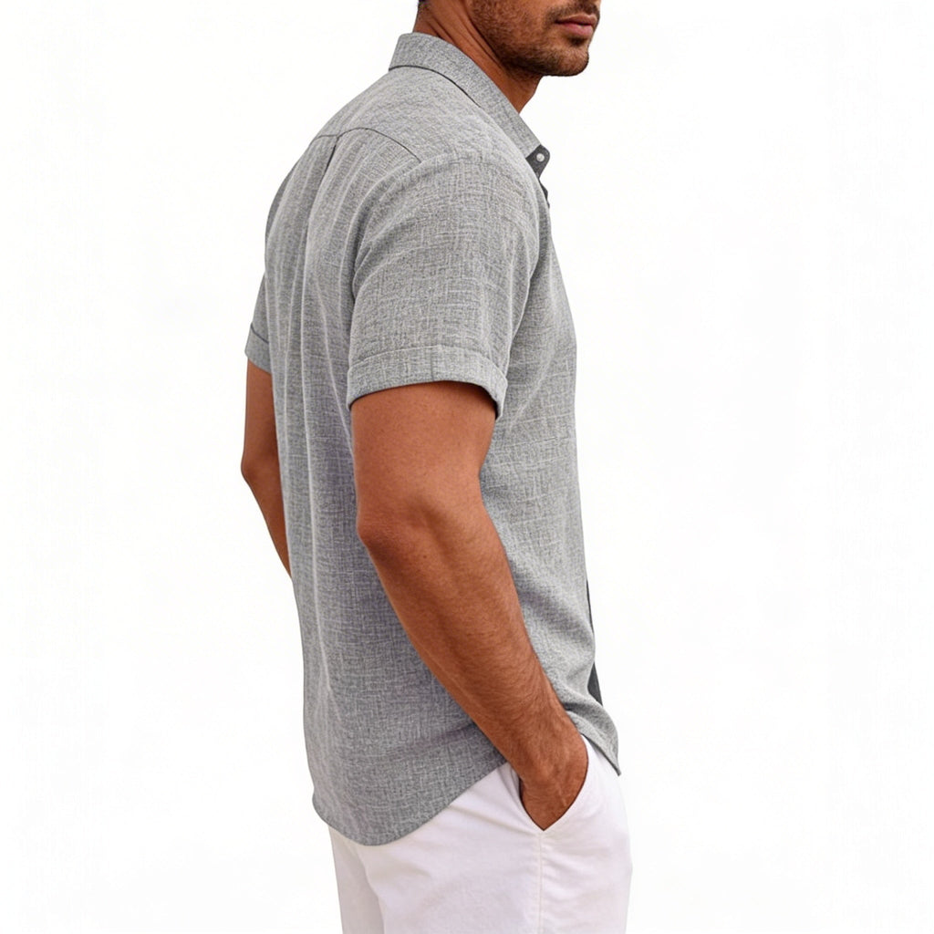 Men's Short Sleeve Button Up Linen Shirt