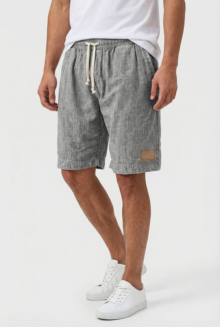Men's Linen Casual Fit Shorts with Elastic Waistband
