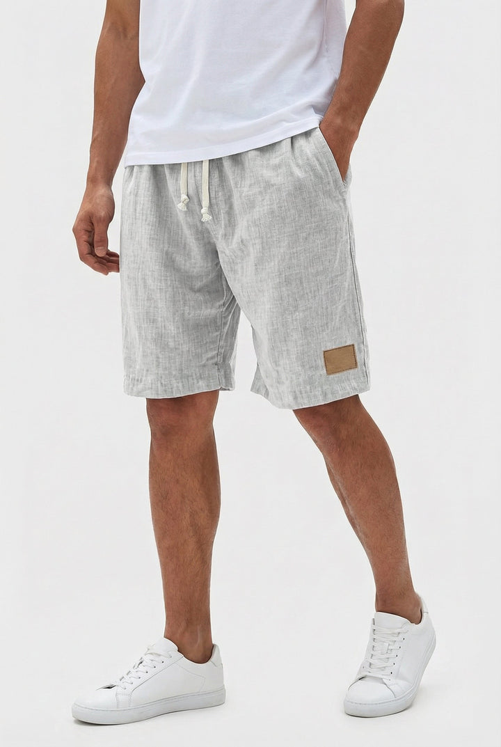 Men's Linen Casual Fit Shorts with Elastic Waistband