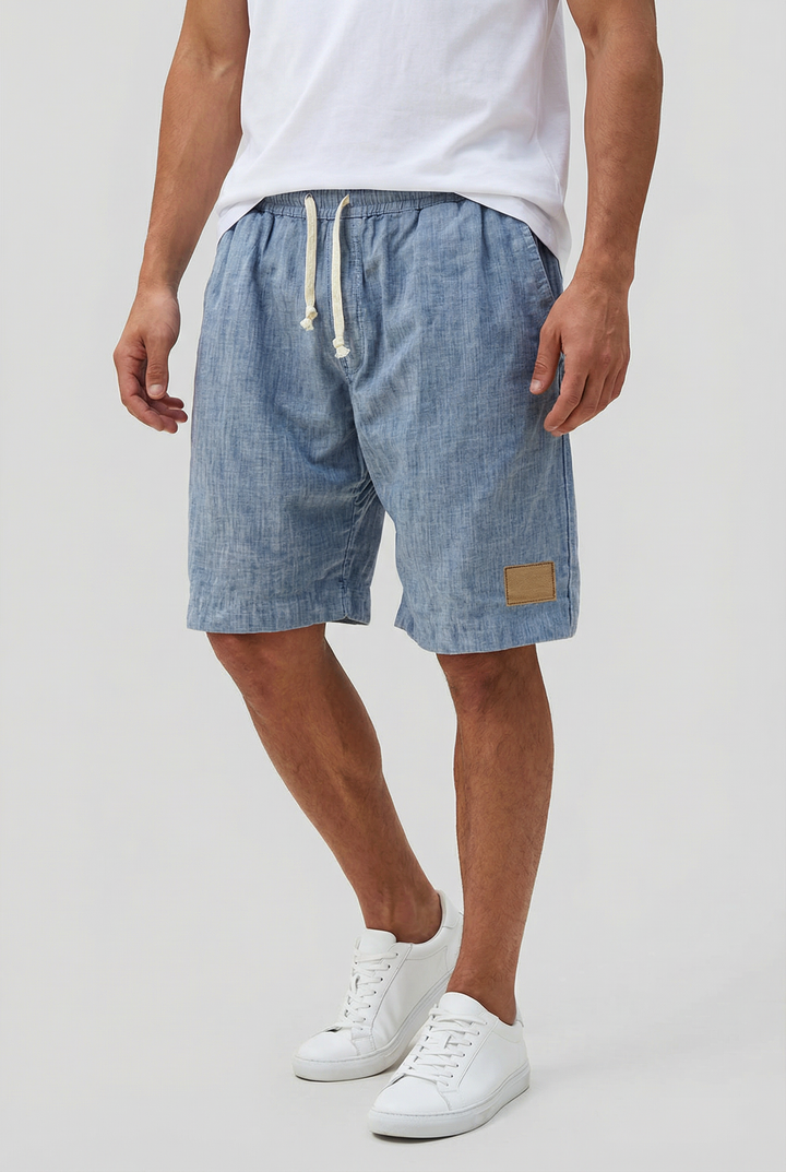 Men's Linen Casual Fit Shorts with Elastic Waistband