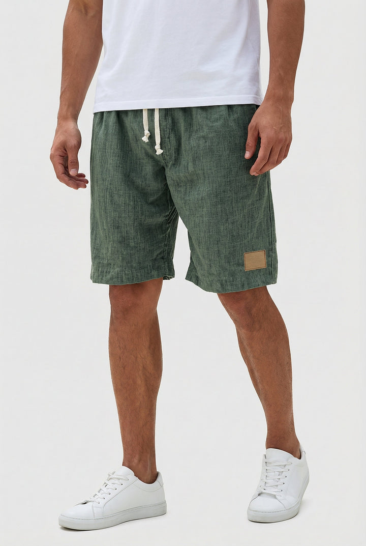 Men's Linen Casual Fit Shorts with Elastic Waistband