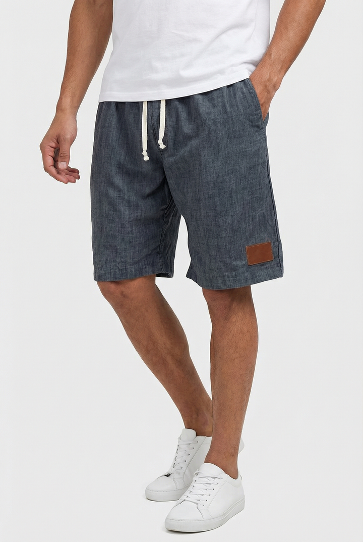 Men's Linen Casual Fit Shorts with Elastic Waistband