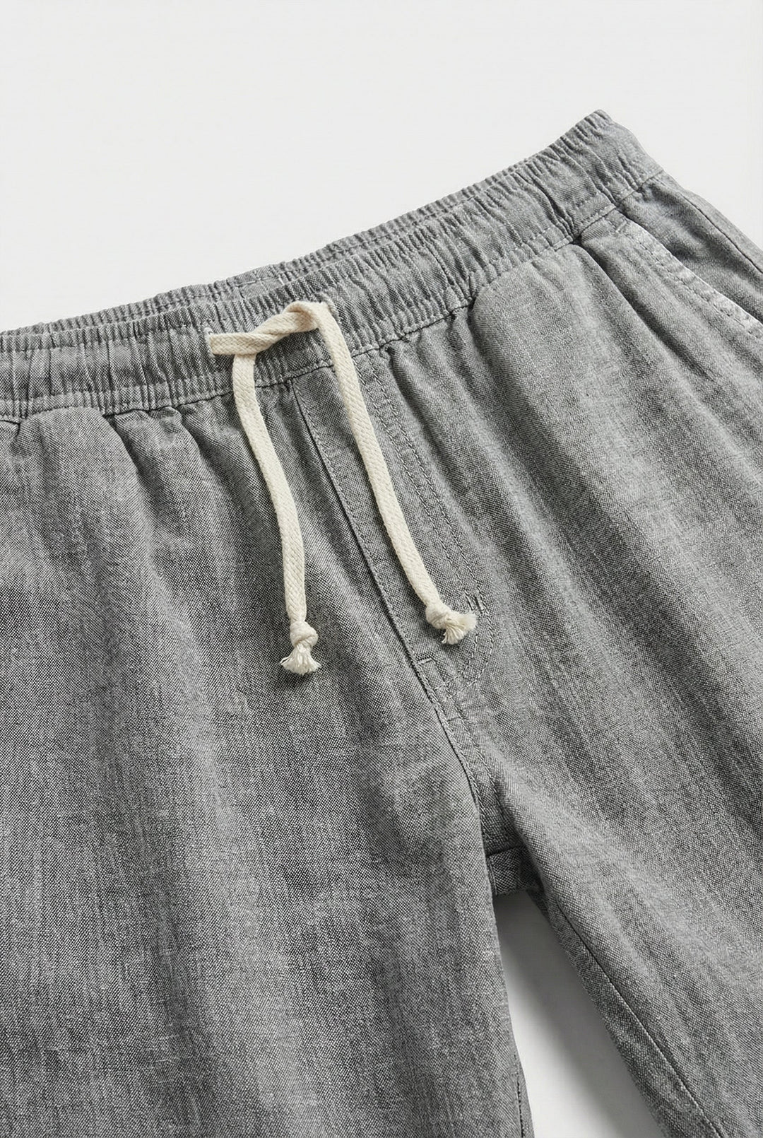 Men's Linen Casual Fit Shorts with Elastic Waistband