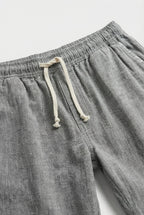 Men's Linen Casual Fit Shorts with Elastic Waistband