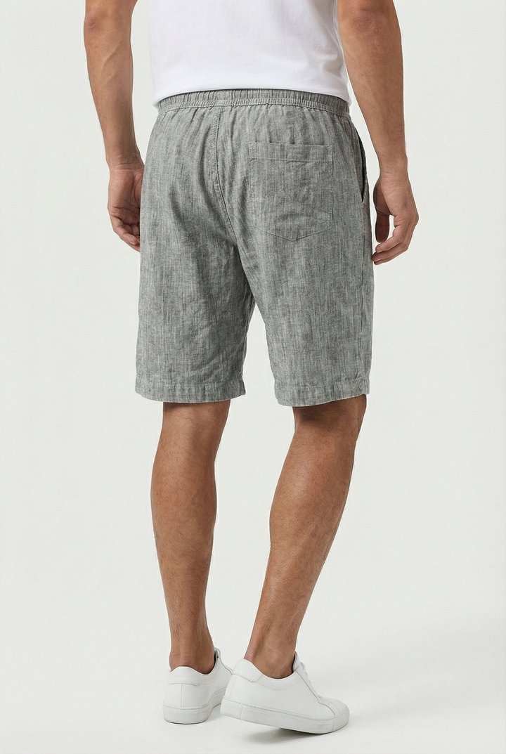 Men's Linen Casual Fit Shorts with Elastic Waistband