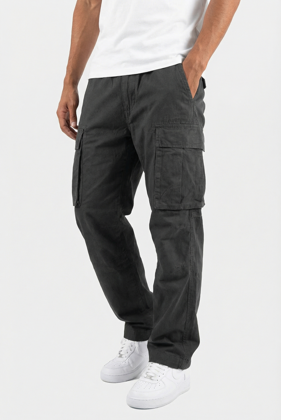 Men's Cargo Pants Relaxed Fit Cotton Blend Utility Pockets