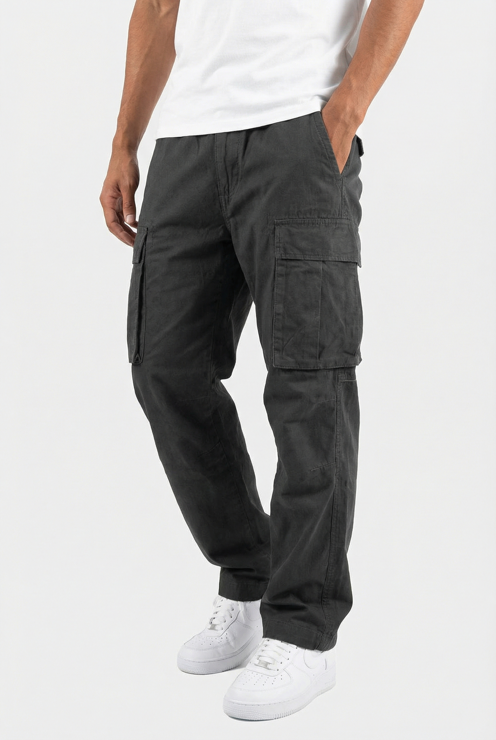 Men's Cargo Pants Relaxed Fit Cotton Blend Utility Pockets