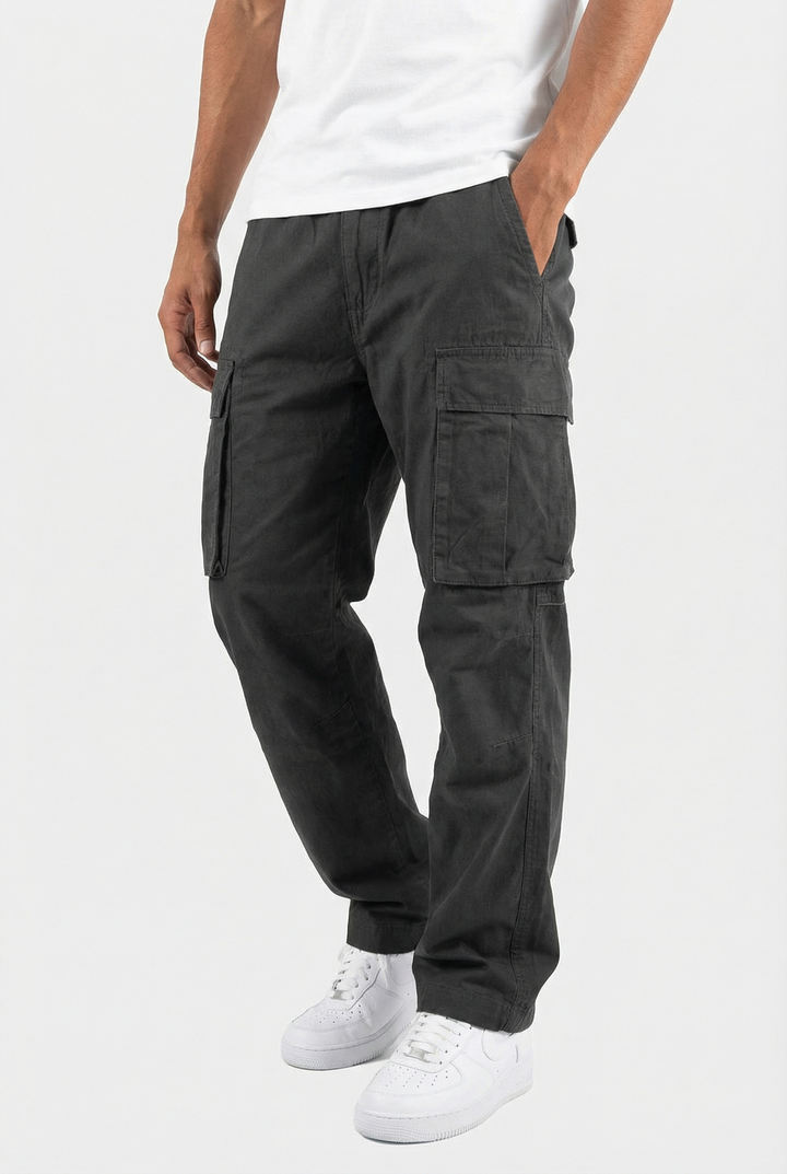 Men's Cargo Pants Relaxed Fit Cotton Blend Utility Pockets