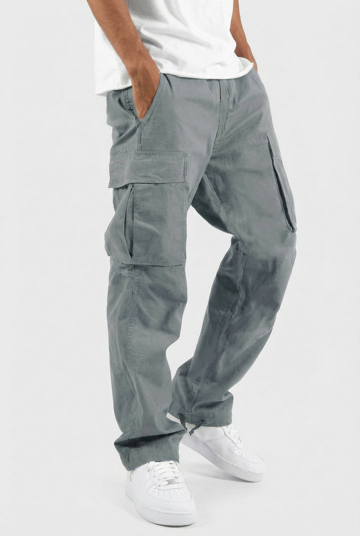 Men's Cargo Pants Relaxed Fit Cotton Blend Utility Pockets