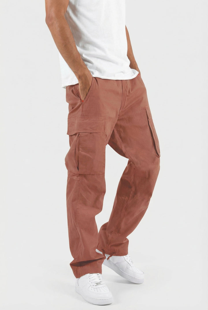 Men's Cargo Pants Relaxed Fit Cotton Blend Utility Pockets