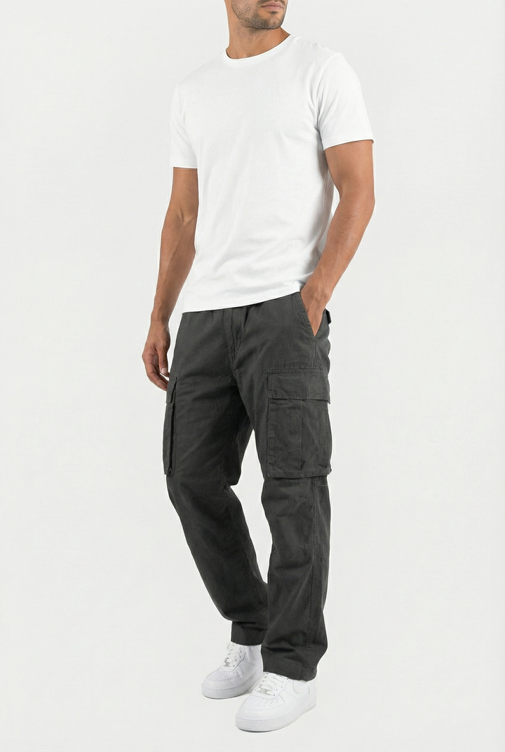 Men's Cargo Pants Relaxed Fit Cotton Blend Utility Pockets