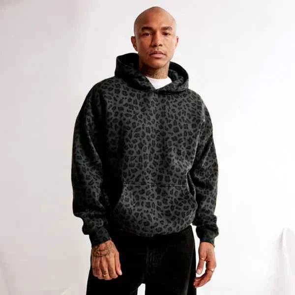 Leopard Print Unisex Hoodie Casual Streetwear Pullover Sweatshirt