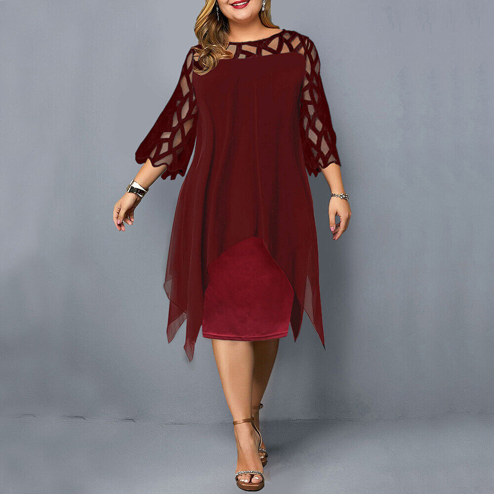 Midi Dress Plus Size Women's Dress